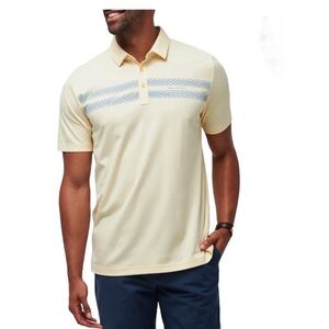 Travis Mathew Jetty Jumper Chest Stripe Polo Yellow Sise M
